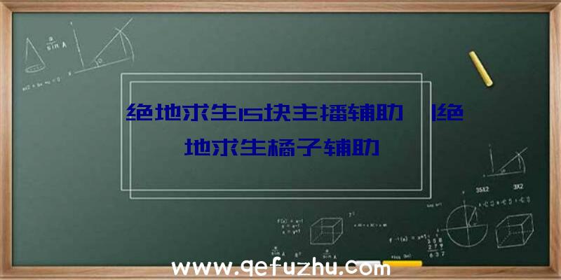 「绝地求生15块主播辅助」|绝地求生橘子辅助